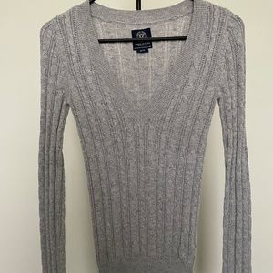 Gray V-Neck Sweater